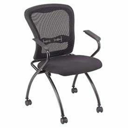 GLOBAL INDUSTRIAL Nesting Chair, Web Mesh Back, Fabric Upholstered Seat 248624